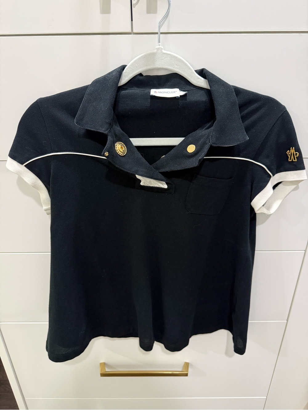 Vintage Moncler black cotton polo size xs